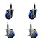 Service Caster 3.5'' SS Blue Poly Wheel Swivel 3/4'' Expanding Stem Caster Set 2 Brakes, 4PK SCC-SSEX20S3514-PPUB-BLUE-2-TLB-2-34 - alternate 1